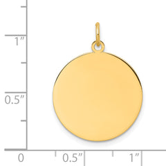 14k Plain .027 Gauge Circular Engravable Disc Charm