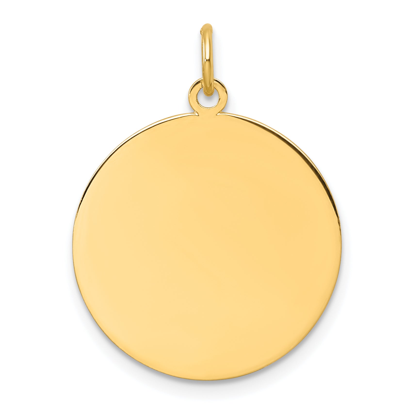 14k Plain .035 Gauge Circular Engravable Disc Charm