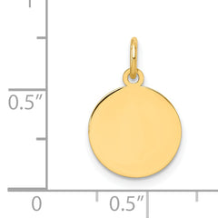 14K Round Disc Charm