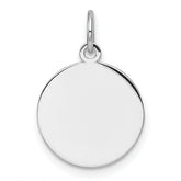 14k White Gold Plain .013 Gauge Circular Engravable Disc Charm