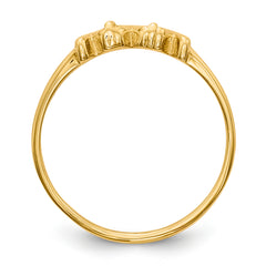 14k Polished 2-Stone Mothers Ring Mounting (No Stone Included)