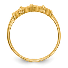 14k Polished 3-Stone Mothers Ring Mounting (No Stone Included)