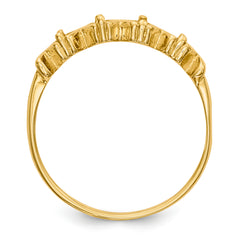 14k Polished 4-Stone Mothers Ring Mounting (No Stone Included)