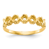 14k Polished 5-Stone Mothers Ring Mounting (No Stone Included)