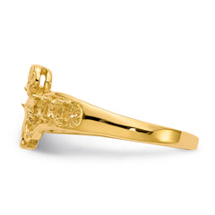 14k Polished 5-Stone Mothers Ring with Angel on Band Mounting (No Stone Included)