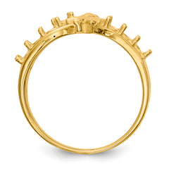 14k Polished 7-Stone Mothers Ring with Angel on Band Mounting (No Stone Included)