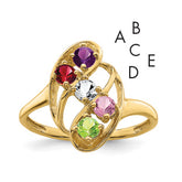 14k Genuine 5 Stone Mother's Ring