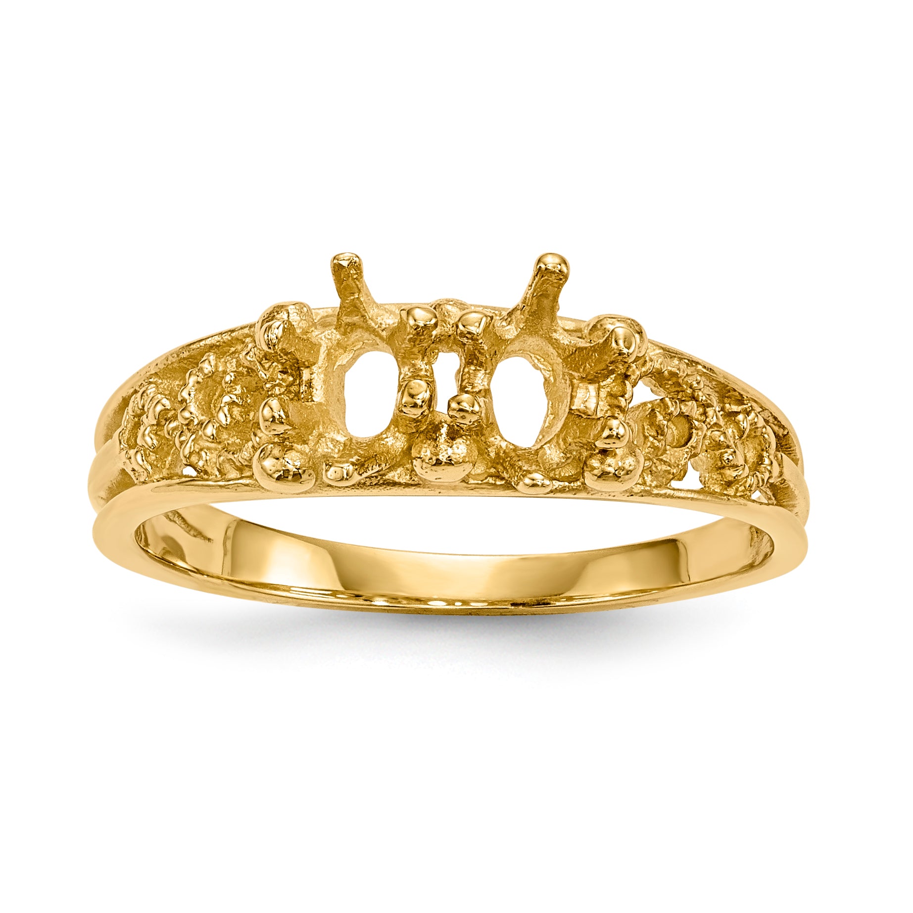 14k 2 Stone Family Ring Mounting (No Stone Included)