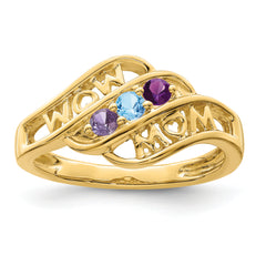 14k Synthetic Family Jewelry Ring
