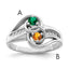 14KW Personalized 2-Name Diamond and Synthetic 2 Stone Couple's Ring