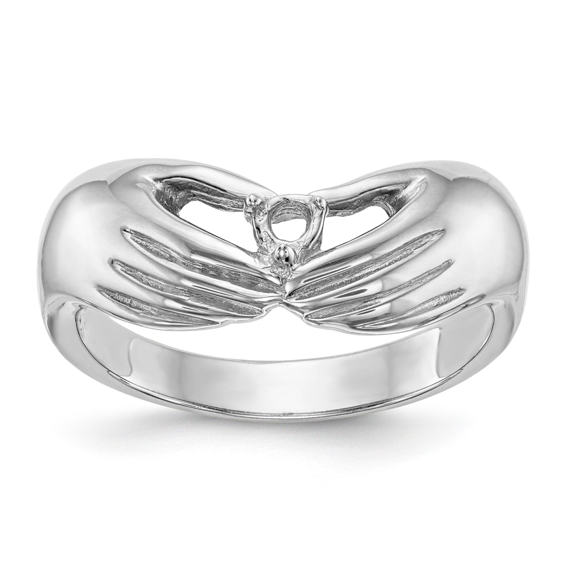 14k White Gold 1 Stone Family Ring Mounting (No Stone Included)