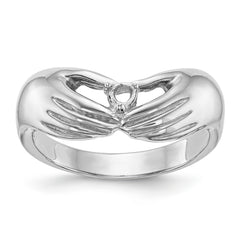 14k White Gold 1 Stone Family Ring Mounting (No Stone Included)