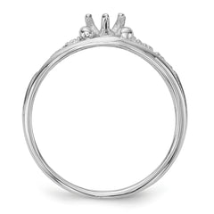 14k White Gold 1 Stone Family Ring Mounting (No Stone Included)