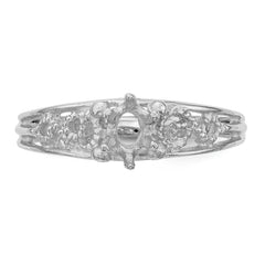 14k White Gold 1 Stone Family Ring Mounting (No Stone Included)