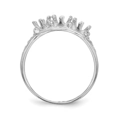 14k White Gold 3 Stone Family Ring Mounting (No Stone Included)