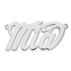 Sterling Silver/Rhodium-plated Polished Name Plate