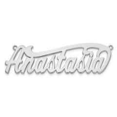 Sterling Silver/Rhodium-plated Polished Name Plate