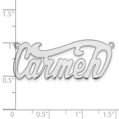 Sterling Silver/Rhodium-plated Polished Name Plate