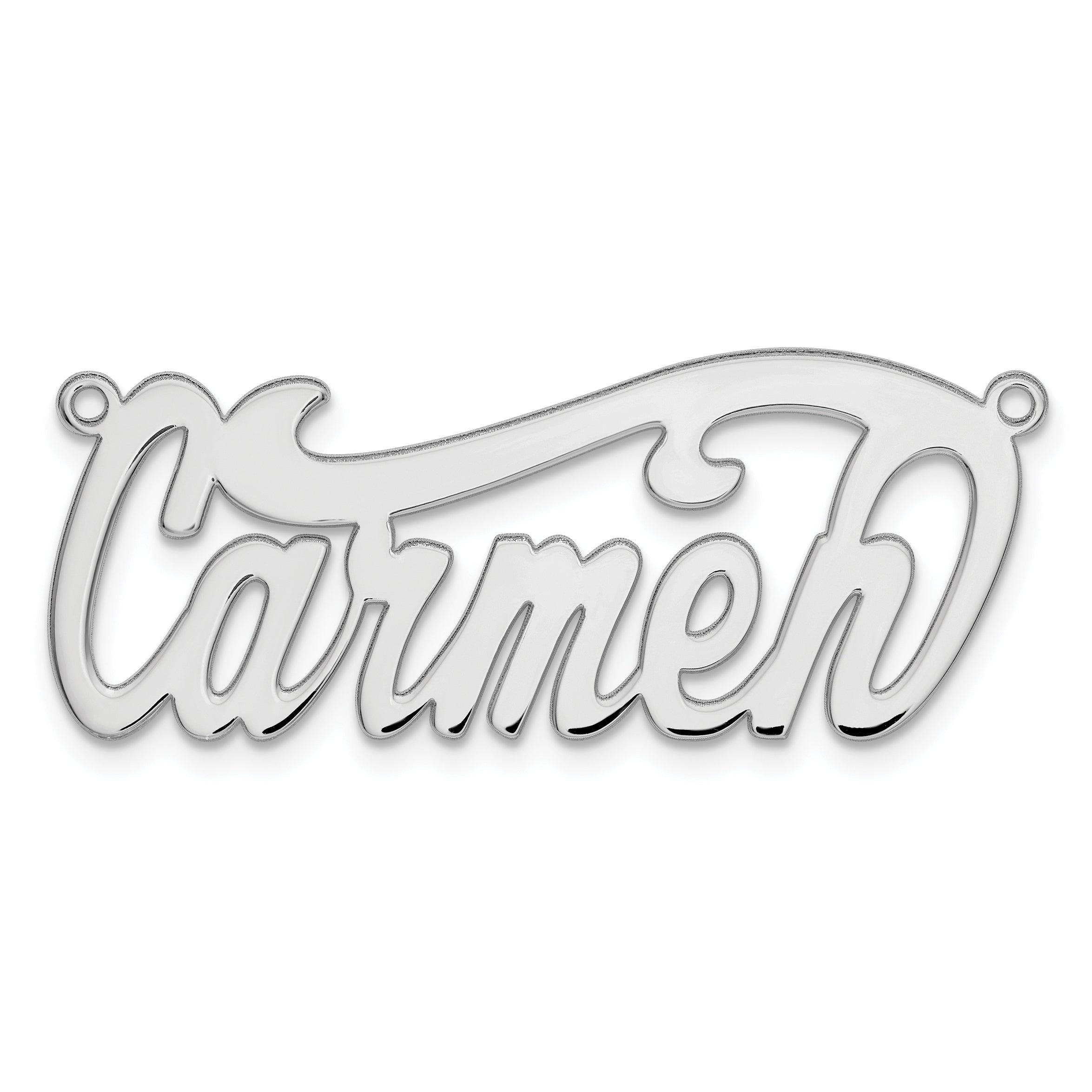 10k White Gold Polished Name Plate