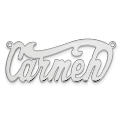 10k White Gold Polished Name Plate