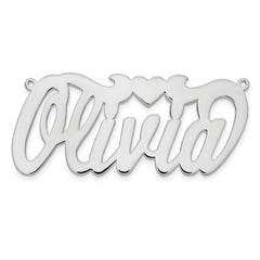 10k White Gold Polished Heart Name Plate