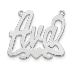 Sterling Silver/Rhodium-plated Heart Name Plate