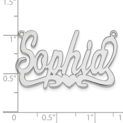 10k White Gold Heart Name Plate