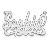 14k White Gold Heart Name Plate