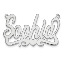 10k White Gold Heart Name Plate