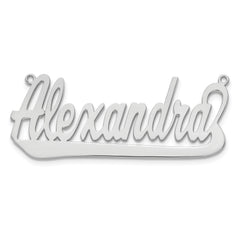 Sterling Silver/Rhodium-plated Underlined Name Plate