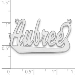 Sterling Silver/Rhodium-plated Underlined Name Plate