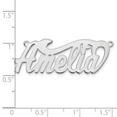 Sterling Silver/Rhodium-plated Polished Name Plate