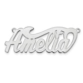 Sterling Silver/Rhodium-plated Polished Name Plate