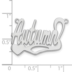 Sterling Silver/Rhodium-plated Polished Heart Name Plate