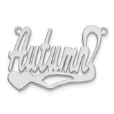 Sterling Silver/Rhodium-plated Polished Heart Name Plate