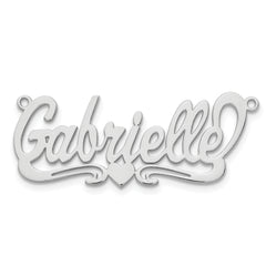 10k White Gold Polished Heart Name Plate