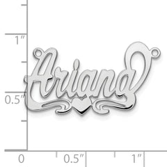 10k White Gold Polished Heart Name Plate