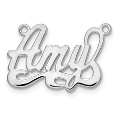 Sterling Silver/Rhodium-plated Polished Name Plate