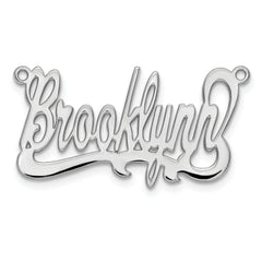 Sterling Silver/Rhodium-plated Polished Name Plate