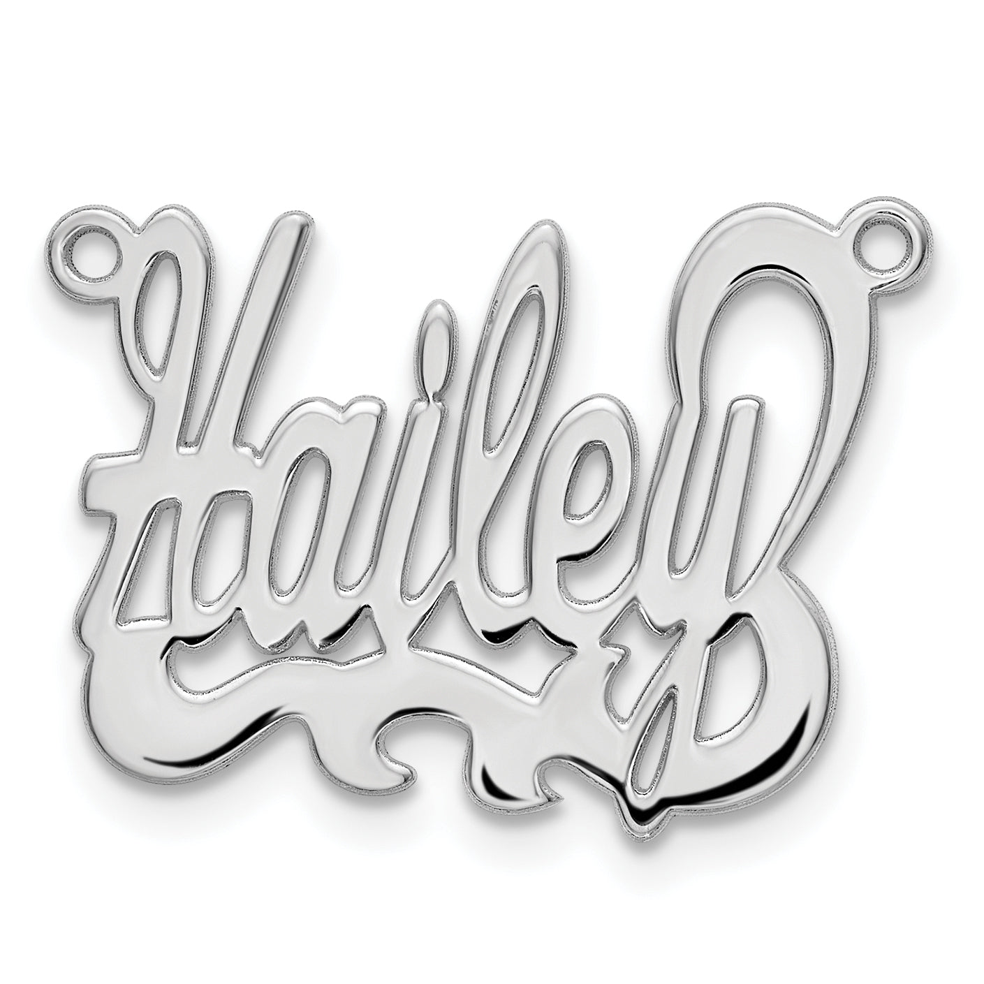 Sterling Silver/Rhodium-plated Polished Name Plate