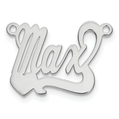 14k White Gold Polished Heart Name Plate