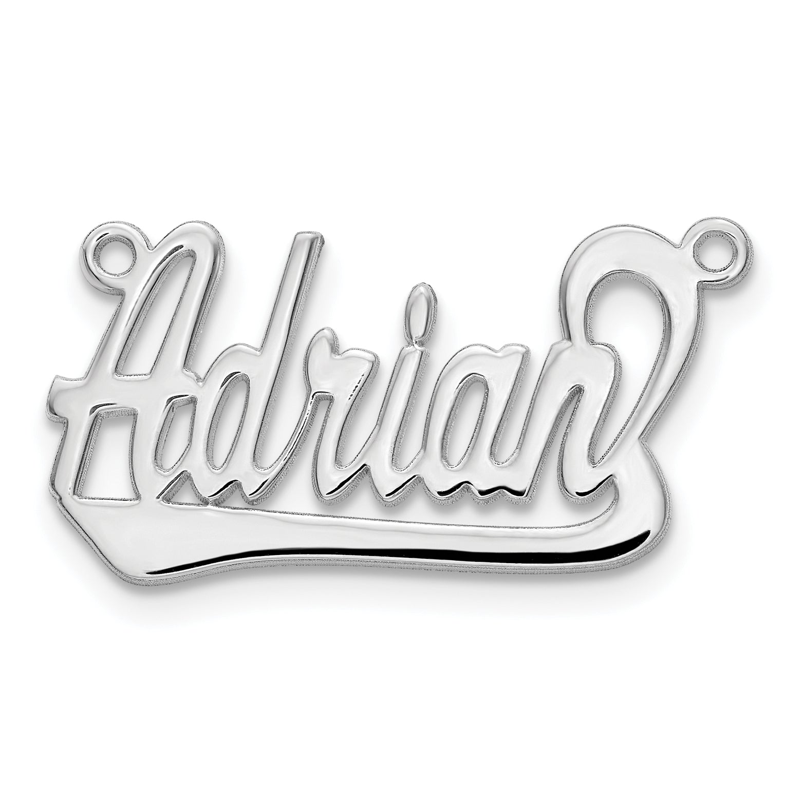 14k White Gold Underlined Name Plate