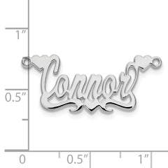 10k White Gold Polished Hearts Name Plate