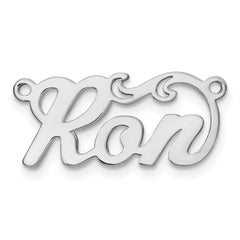 Sterling Silver/Rhodium-plated Polished Name Plate