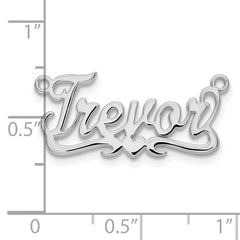 Sterling Silver/Rhodium-plated Polished Heart Name Plate