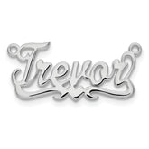 Sterling Silver/Rhodium-plated Polished Heart Name Plate