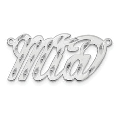 Sterling Silver/Rhodium-plated Diamond-cut Name Plate