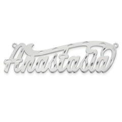 Sterling Silver/Rhodium-plated Diamond-cut Name Plate