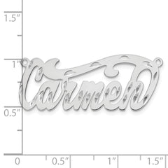 14k White Gold Diamond-cut Name Plate