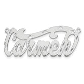 10k White Gold Diamond-cut Name Plate